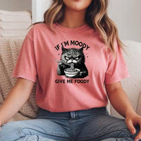 If I'm Moody Give Me Foody T-Shirt - Funny Cat Sarcastic Graphic Tee