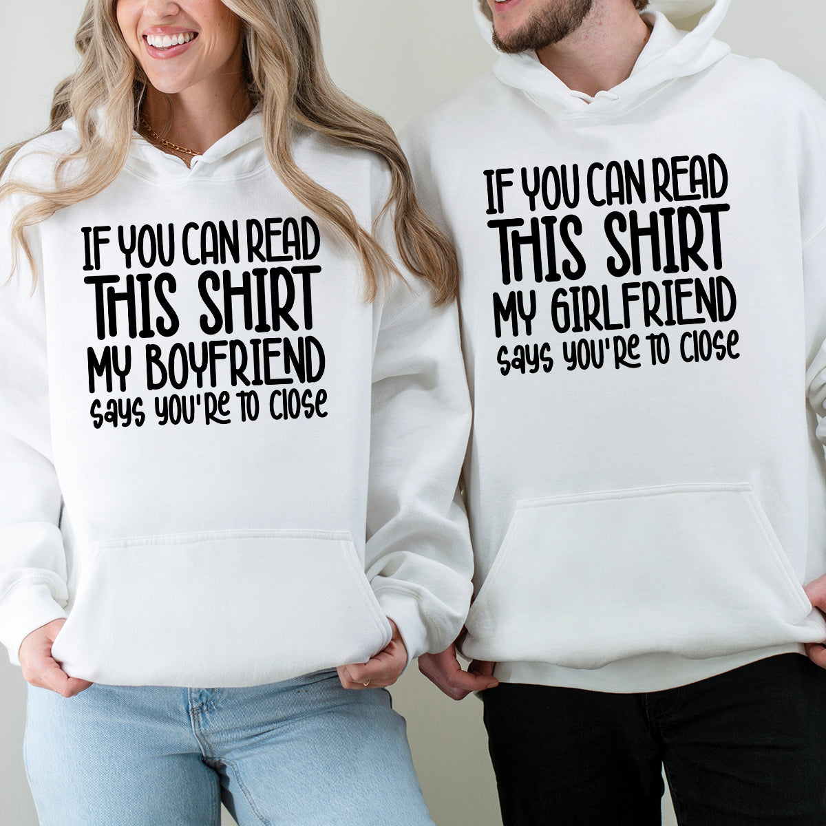 If You Can Read This Shirt Funny His & Her Matching Hoodies For Couples