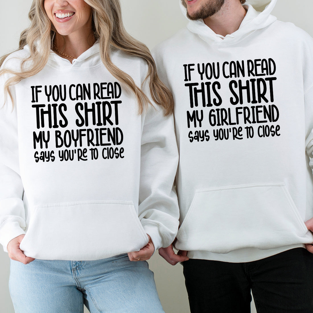 If You Can Read This Shirt Funny His & Her Matching Hoodies For Couples