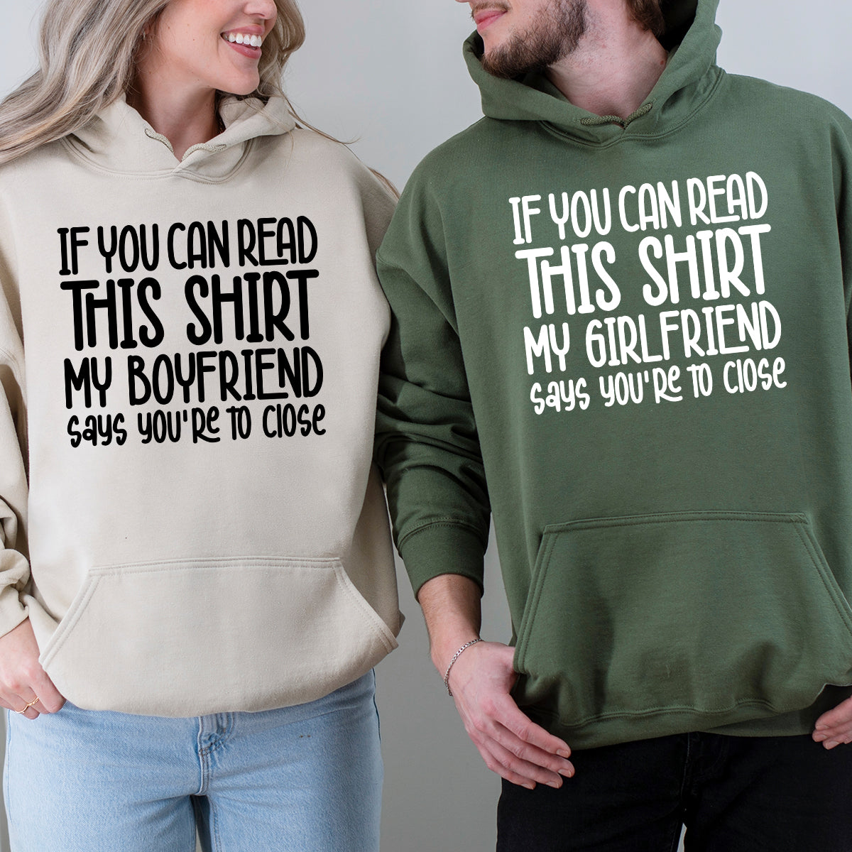 If You Can Read This Shirt Funny His & Her Matching Hoodies For Couples