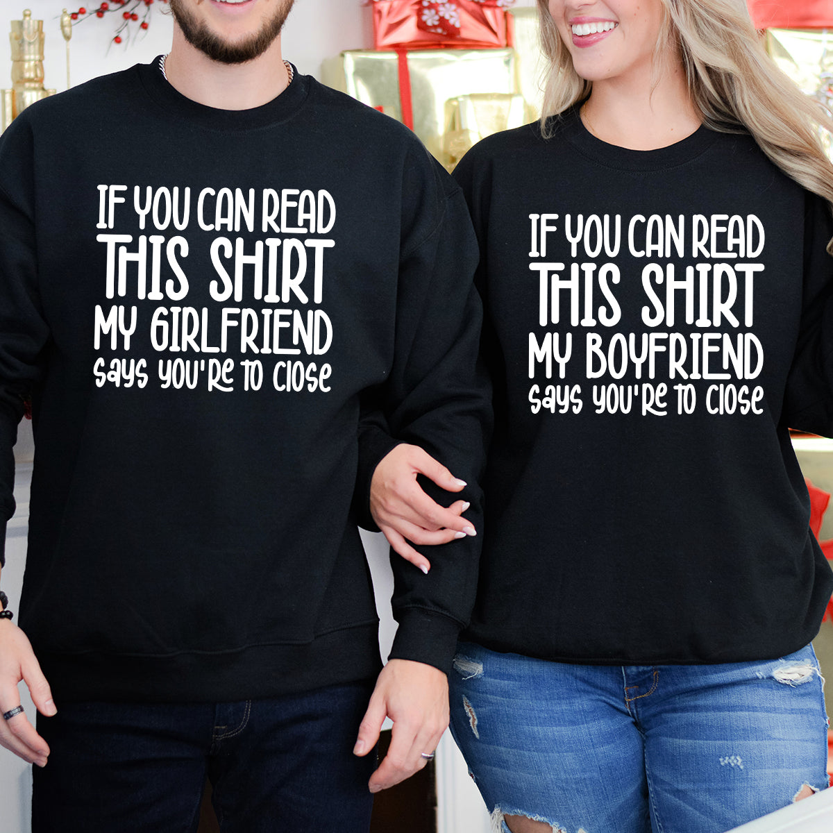 If You Can Read This Shirt Funny His & Her Matching Hoodies For Couples