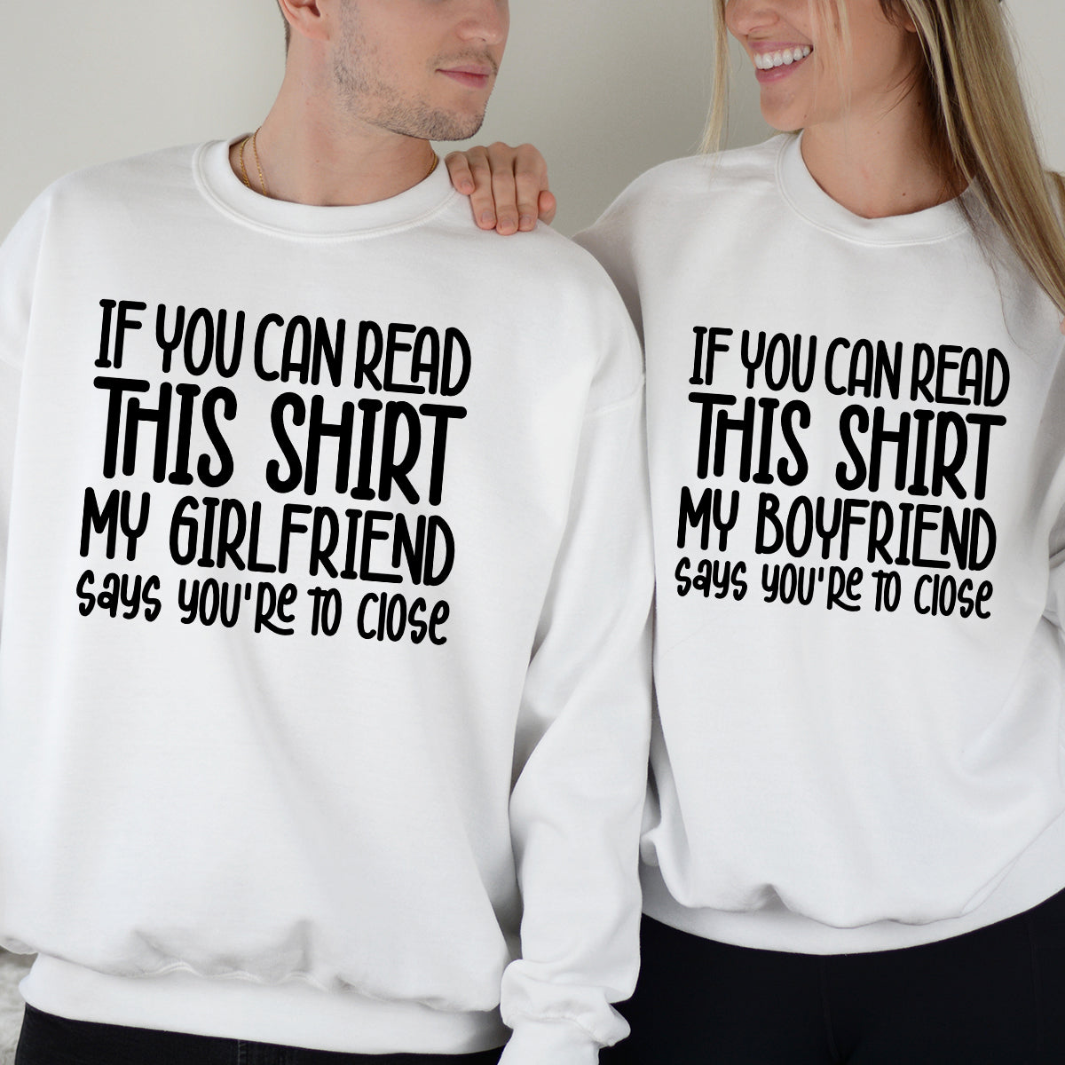 If You Can Read This Shirt Funny His & Her Matching Hoodies For Couples