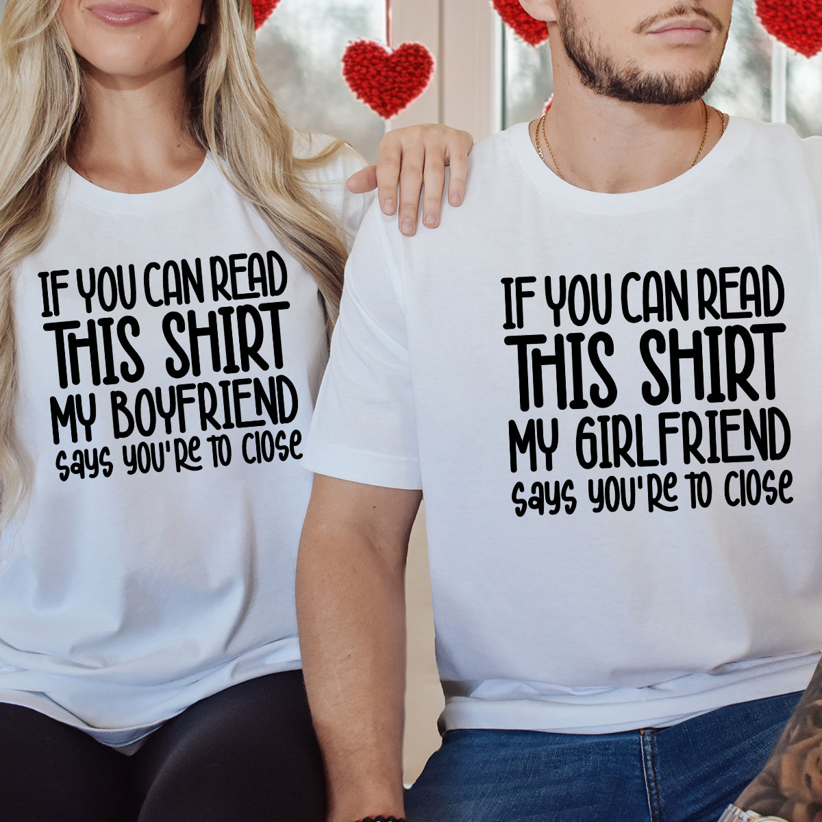 If You Can Read This Shirt Funny His & Her Matching T-Shirts For Couples