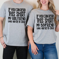 If You Can Read This Shirt Funny His & Her Matching T-Shirts For Couples