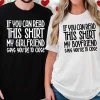 If You Can Read This Shirt Funny His & Her Matching T-Shirts For Couples