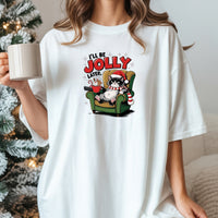 I'll Be Jolly Later Christmas T-Shirt - Funny Cat Sarcastic Graphic Tee