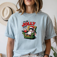 I'll Be Jolly Later Christmas T-Shirt - Funny Cat Sarcastic Graphic Tee