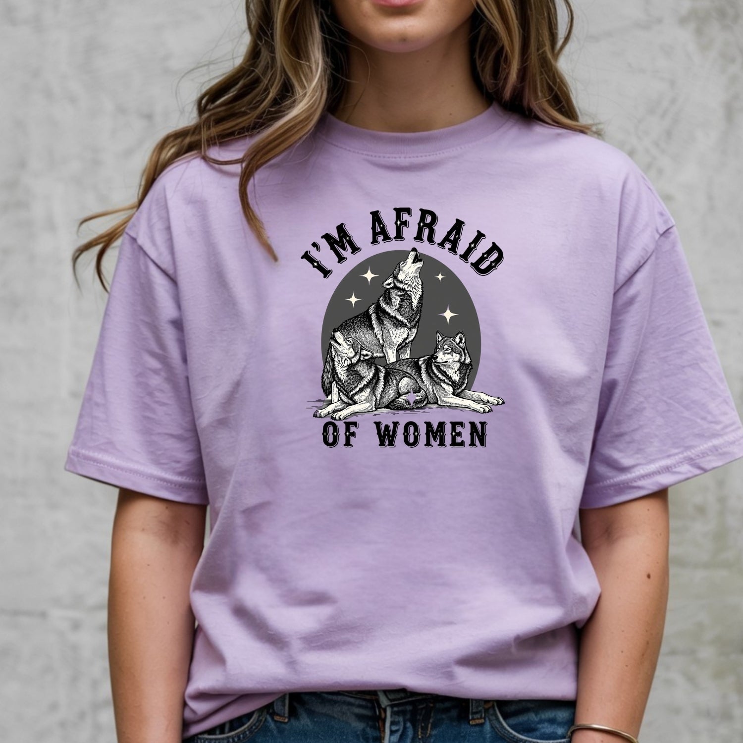 I'm Afraid of Women T-Shirt – Funny Ironic Werewolf Meme Unisex Tee