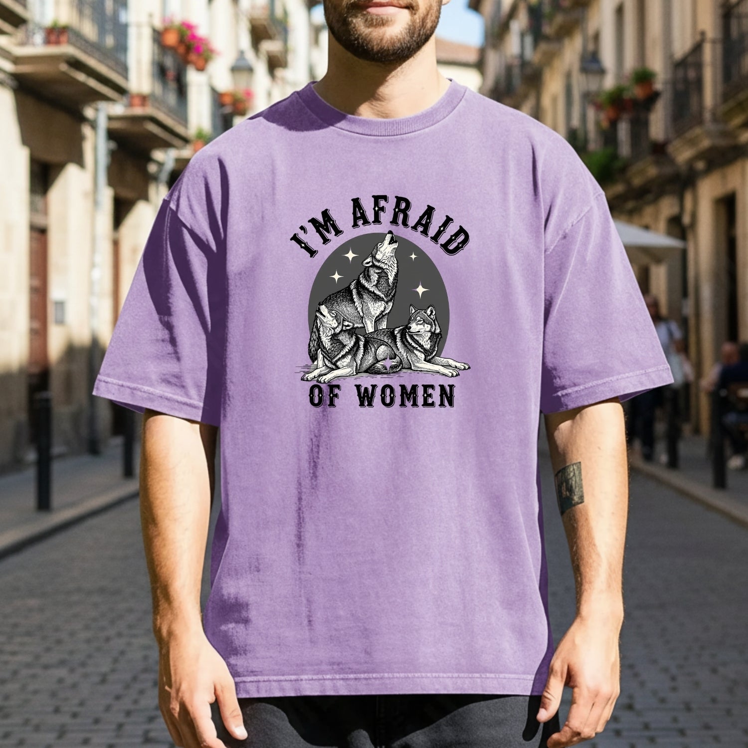 I'm Afraid of Women T-Shirt – Funny Ironic Werewolf Meme Unisex Tee