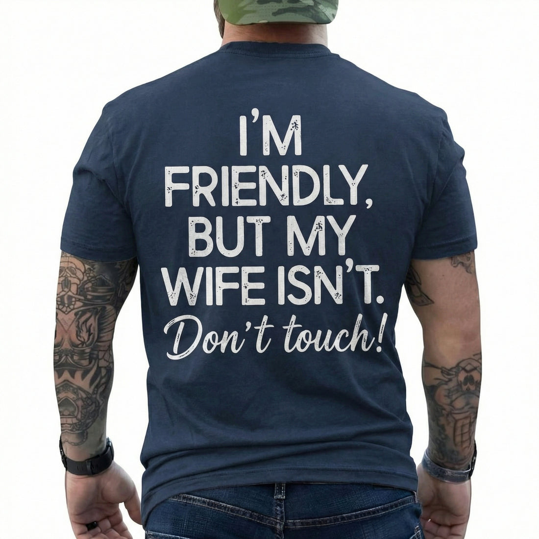 I'm Friendly But My Wife Isn't Shirt – Funny Husband Hoodie – Marriage Humor Sweatshirt