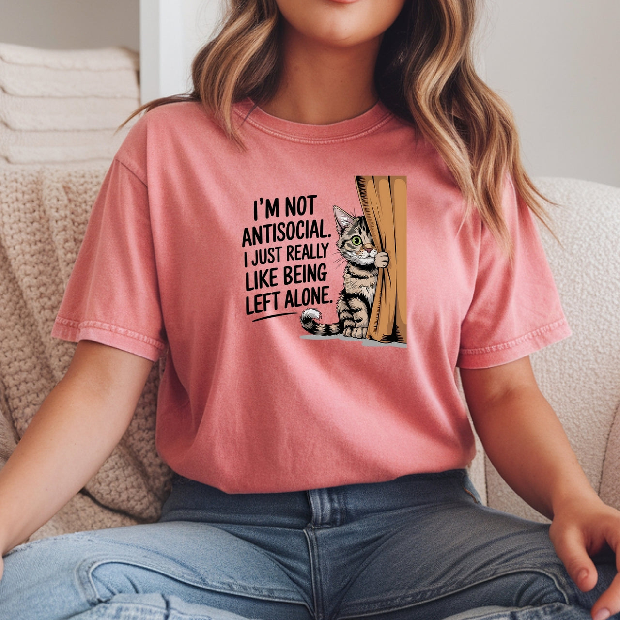 I'm Not Antisocial T-Shirt - Funny Cat Sarcastic Graphic Tee
