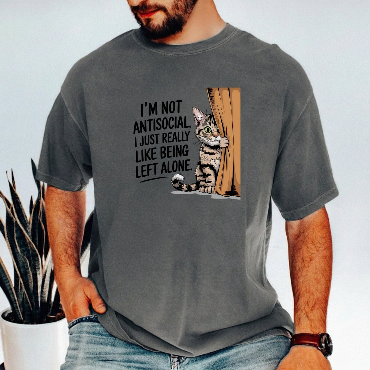 I'm Not Antisocial T-Shirt - Funny Cat Sarcastic Graphic Tee