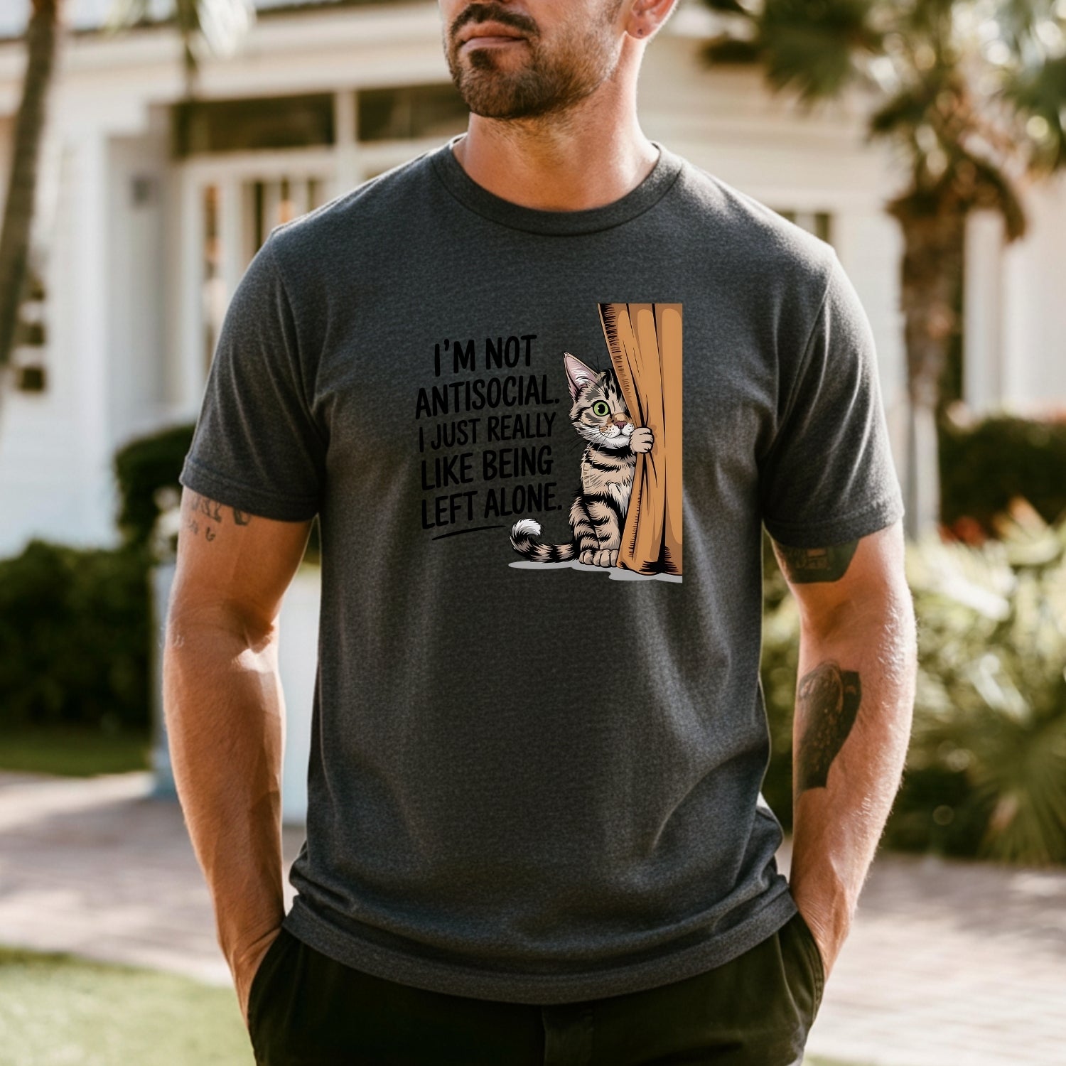 I'm Not Antisocial T-Shirt - Funny Cat Sarcastic Graphic Tee