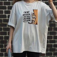 I'm Not Antisocial T-Shirt - Funny Cat Sarcastic Graphic Tee