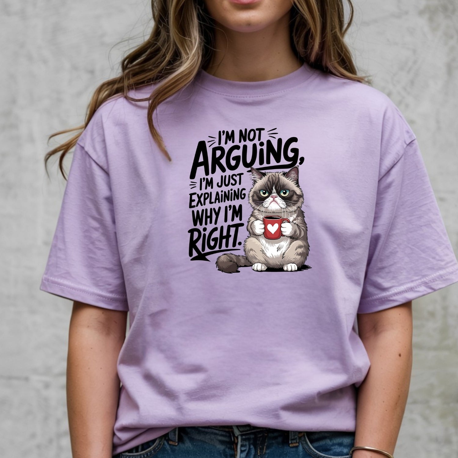 I'm Not Arguing I'm Just Explaining I'm Right T-Shirt - Funny Cat Sarcastic Graphic Tee
