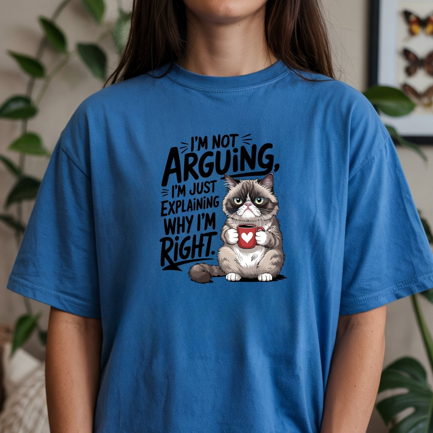 I'm Not Arguing I'm Just Explaining I'm Right T-Shirt - Funny Cat Sarcastic Graphic Tee
