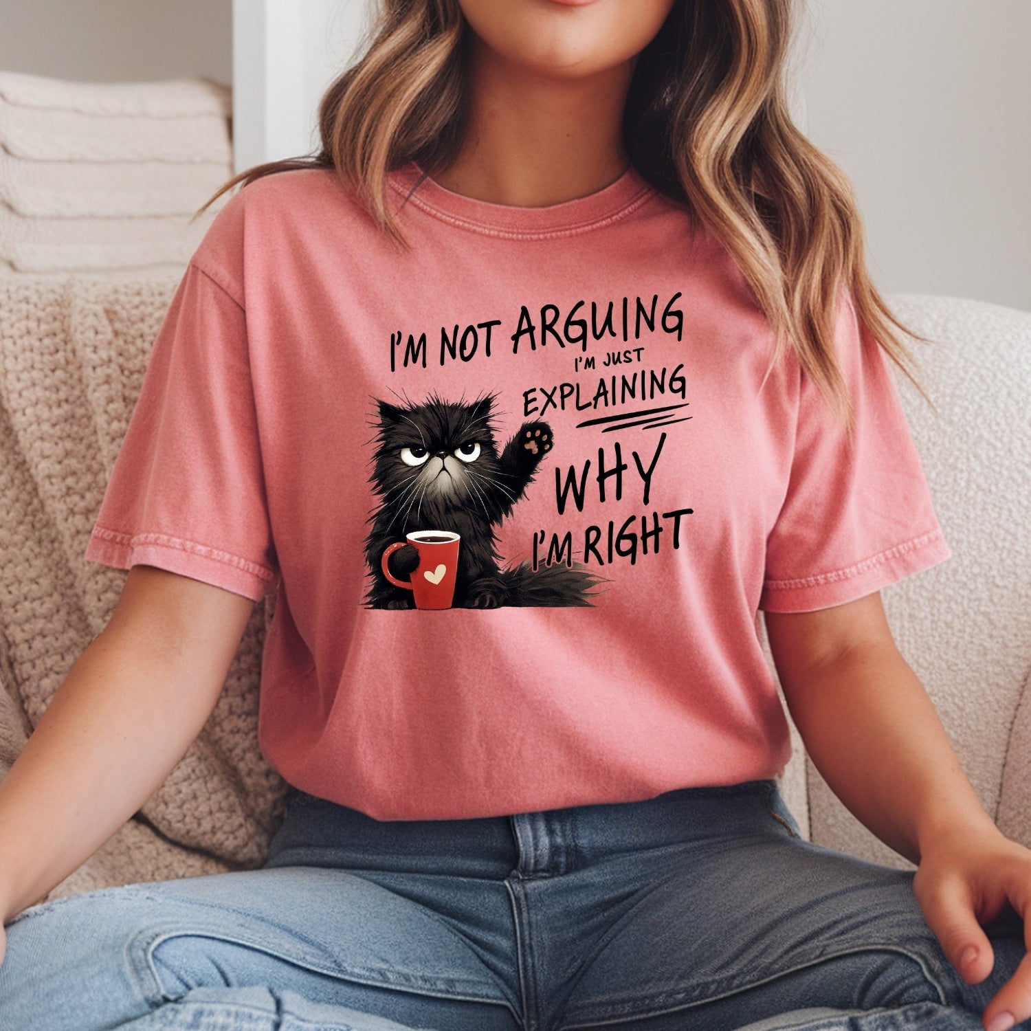I'm Not Arguing I'm Just Explaining T-Shirt - Funny Cat Sarcastic Graphic Tee