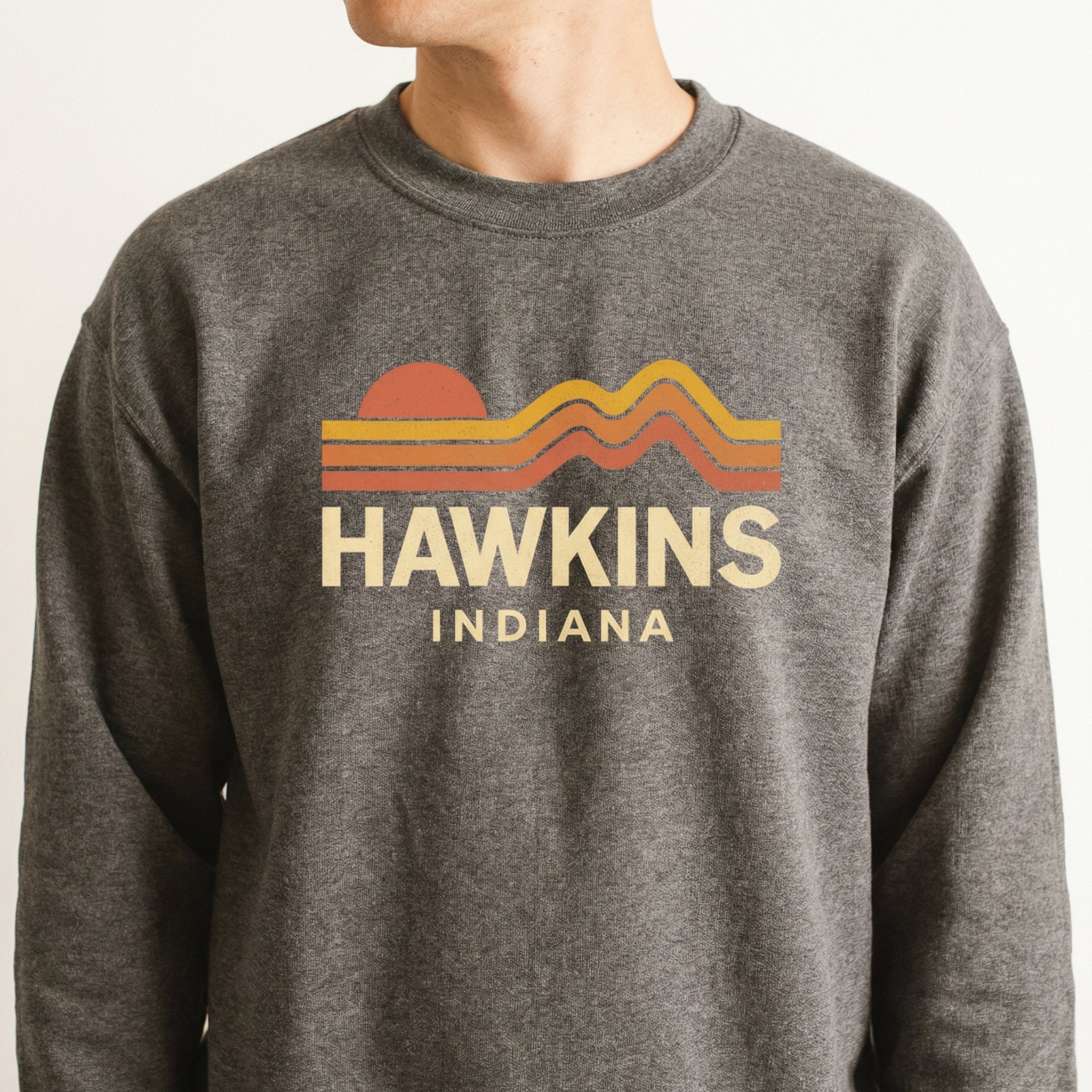 Indiana Sunset Graphic T-Shirt – Retro Vintage 80s Style Tee – Nostalgia Fan Gift