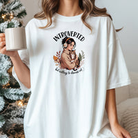 Introverted But Discuss Cat T-Shirt - Funny Cat Sarcastic Graphic Tee