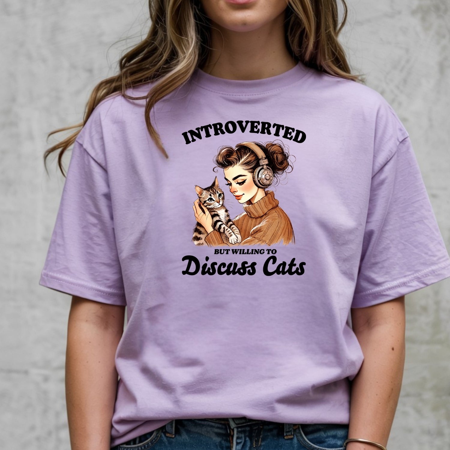 Introverted But Discuss Cats T-Shirt - Funny Cat Sarcastic Graphic Tee