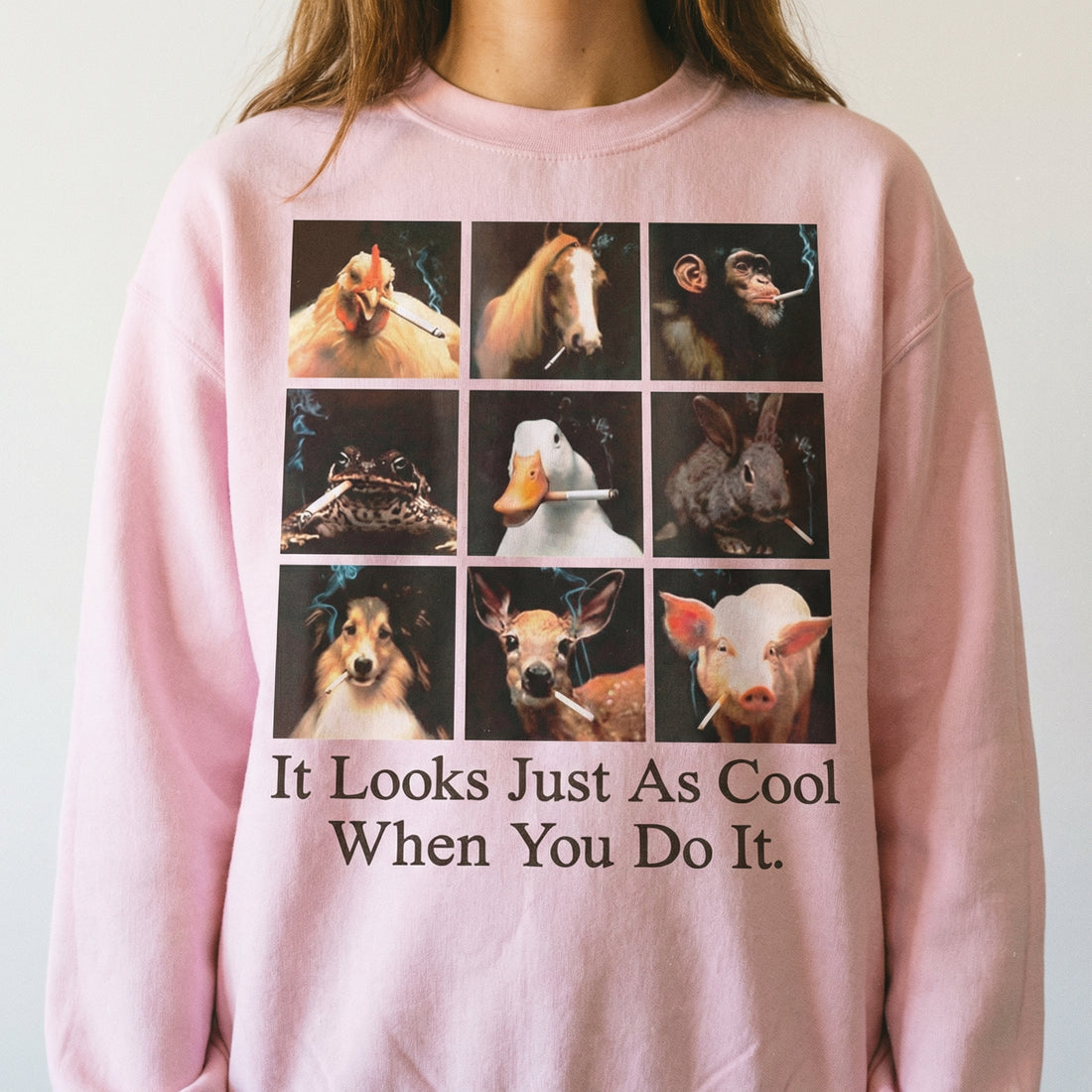 It Looks Just as Cool When You Do It T-Shirt - Funny Animal Smoking Meme Graphic Tee