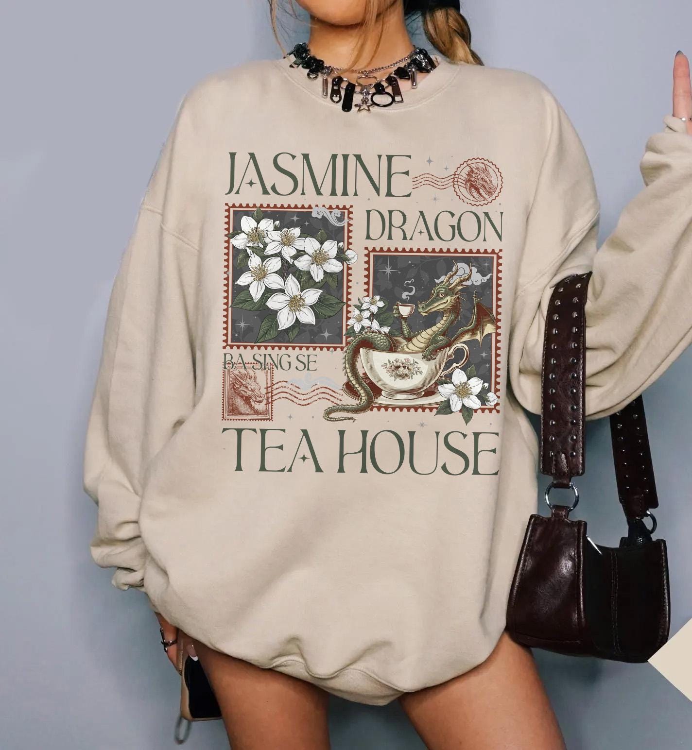 Jasmine Dragon Tea House Graphic T-Shirt - Anime Inspired Tea Lover Tee