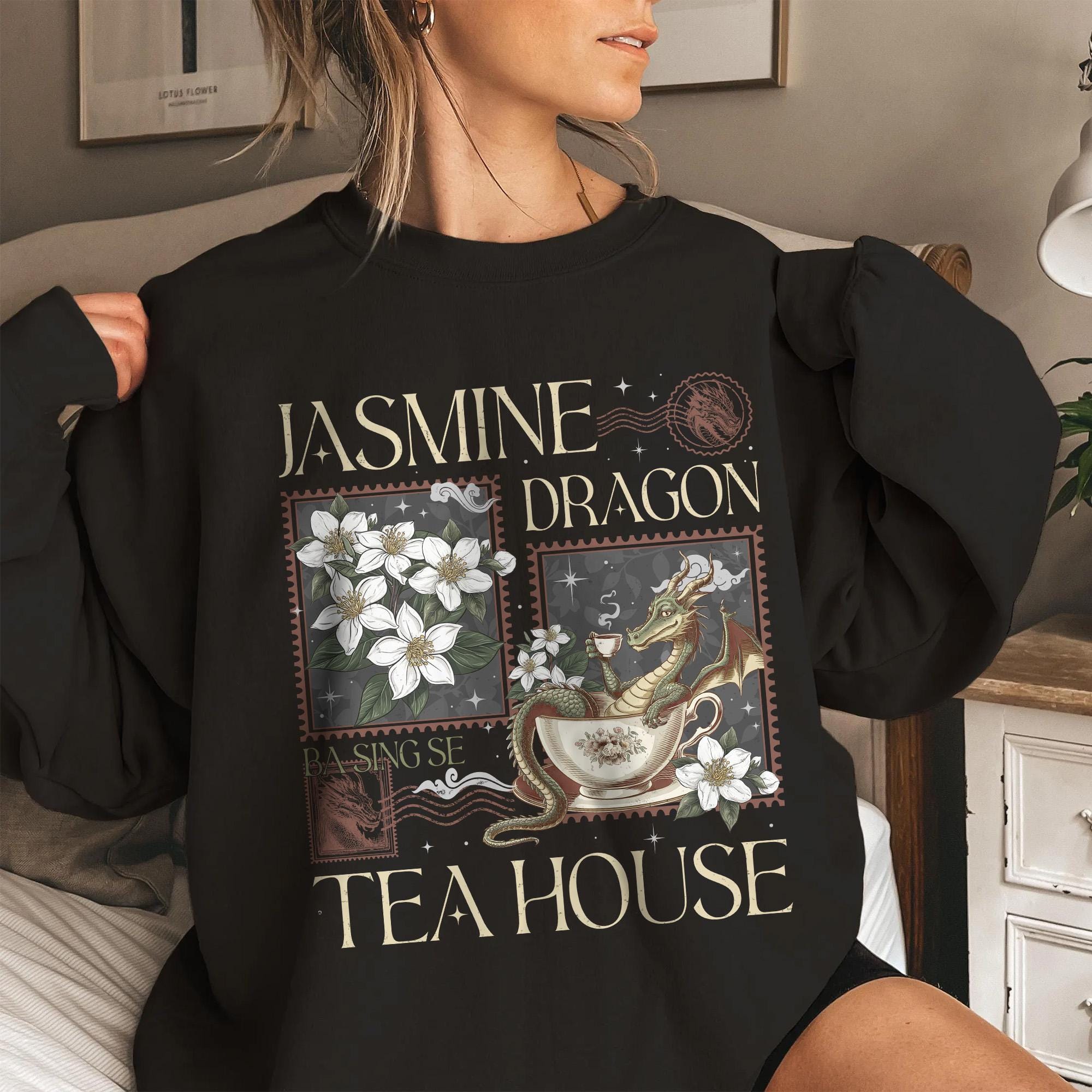 Jasmine Dragon Tea House Graphic T-Shirt - Anime Inspired Tea Lover Tee