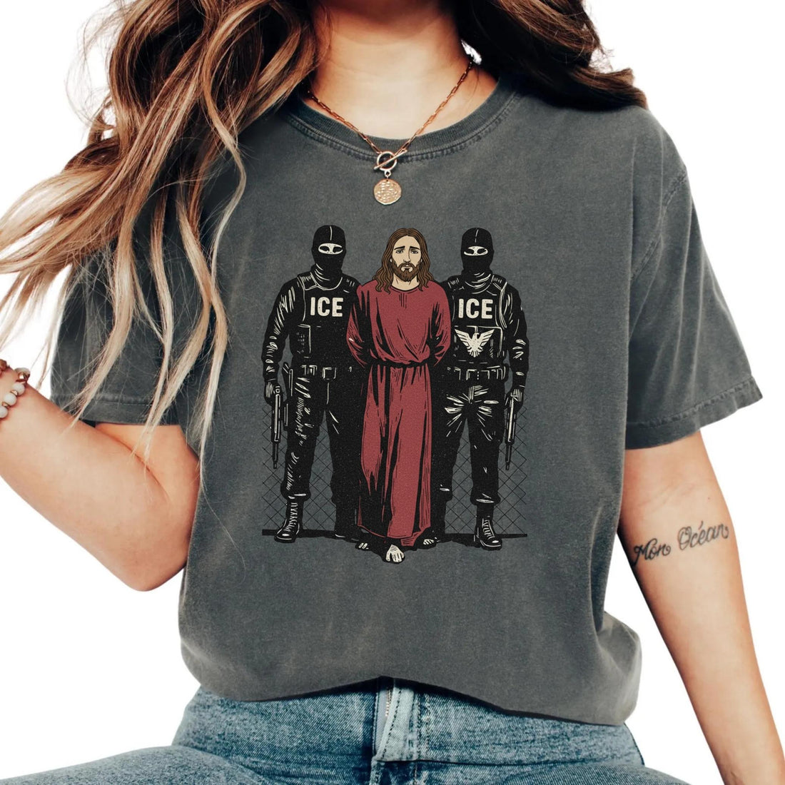 Jesus Arrested Parody Shirt – Faith-Based Human Rights Protest Graphic Tee