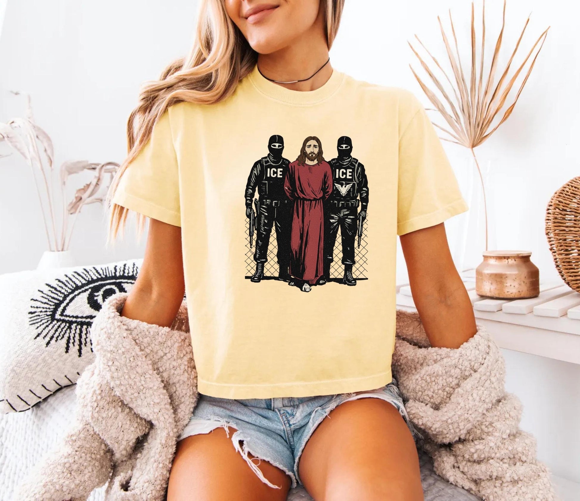 Jesus Arrested Parody Shirt – Faith-Based Human Rights Protest Graphic Tee