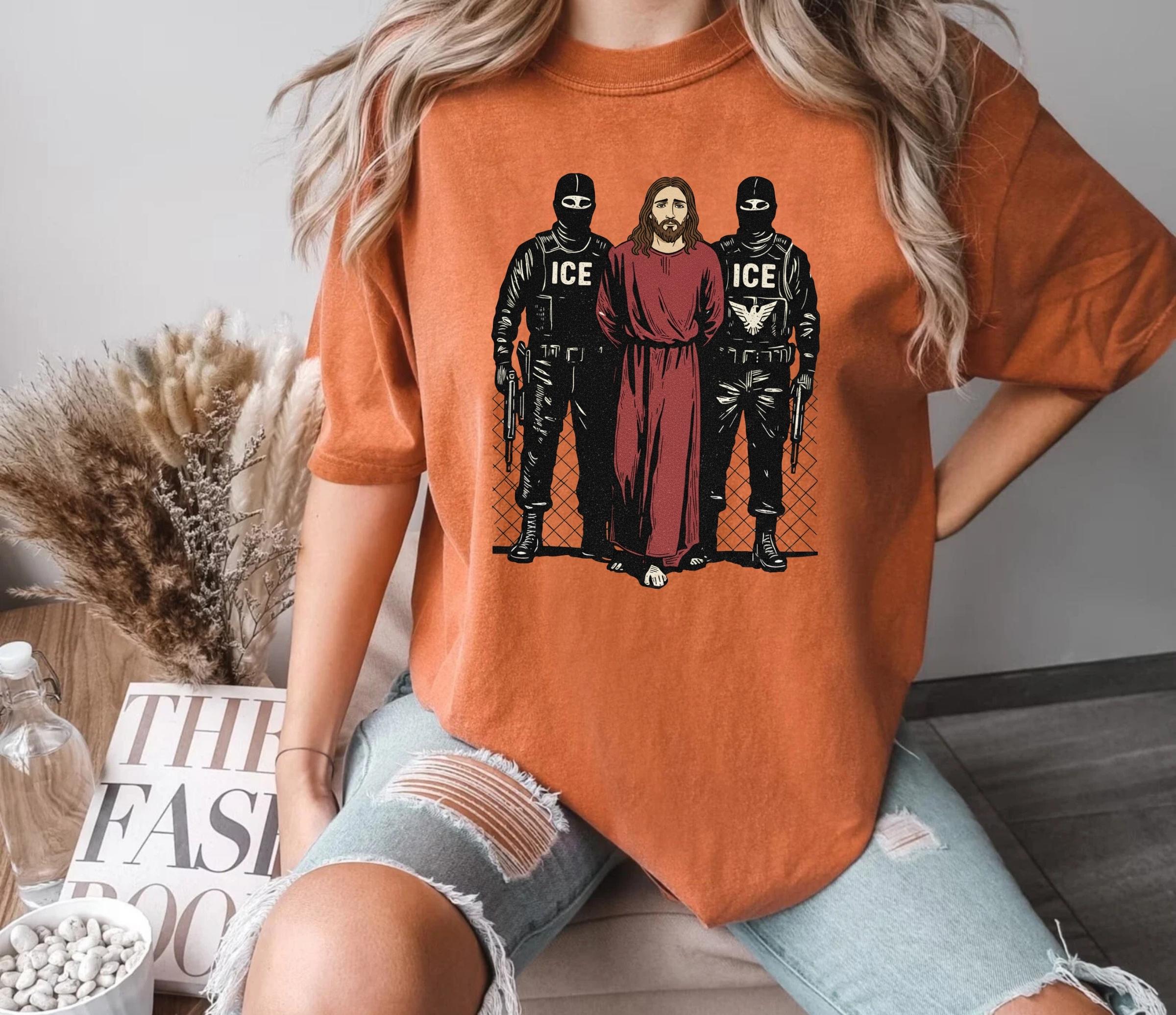 Jesus Arrested Parody Shirt – Faith-Based Human Rights Protest Graphic Tee