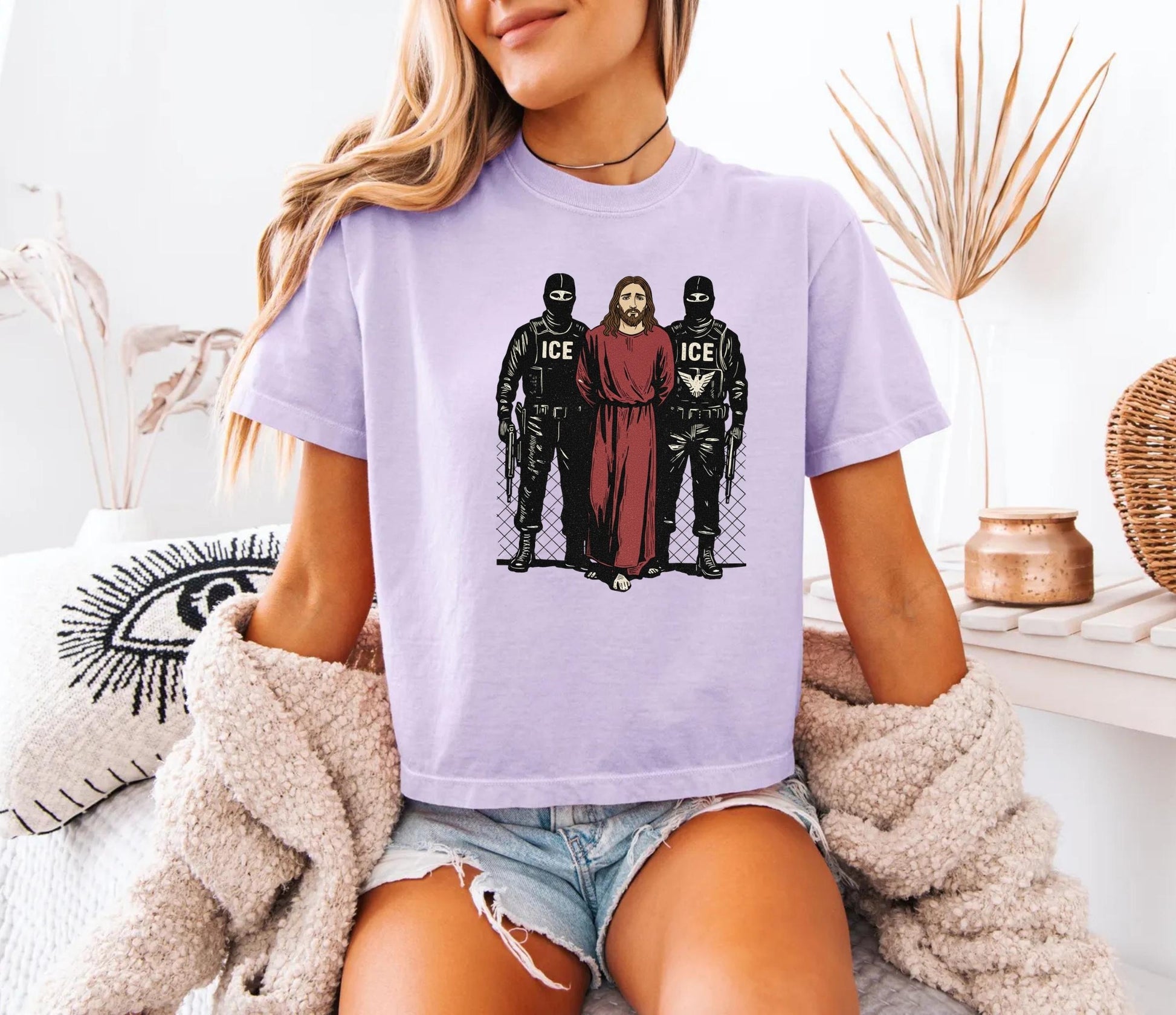 Jesus Arrested Parody Shirt – Faith-Based Human Rights Protest Graphic Tee