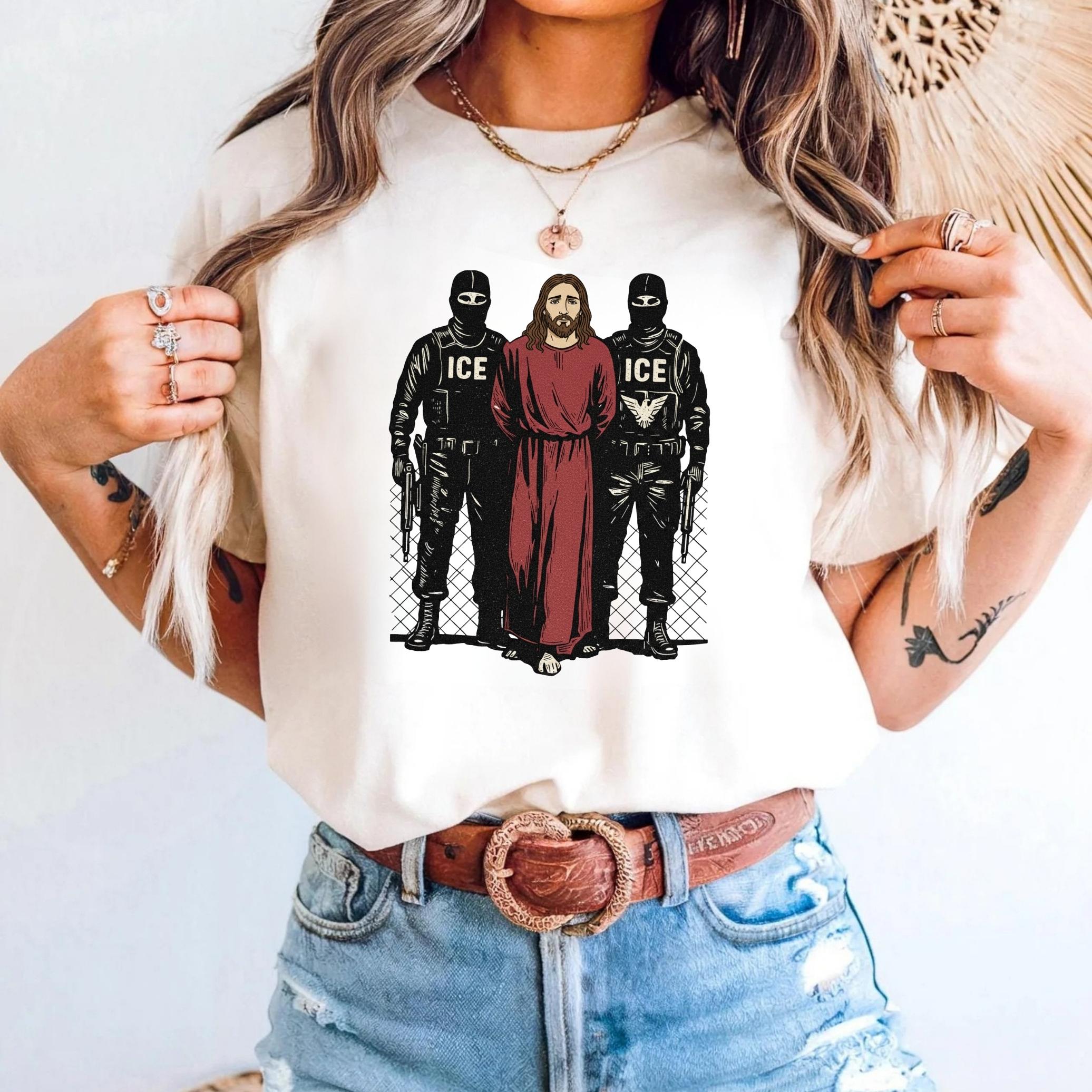 Jesus Arrested Parody Shirt – Faith-Based Human Rights Protest Graphic Tee