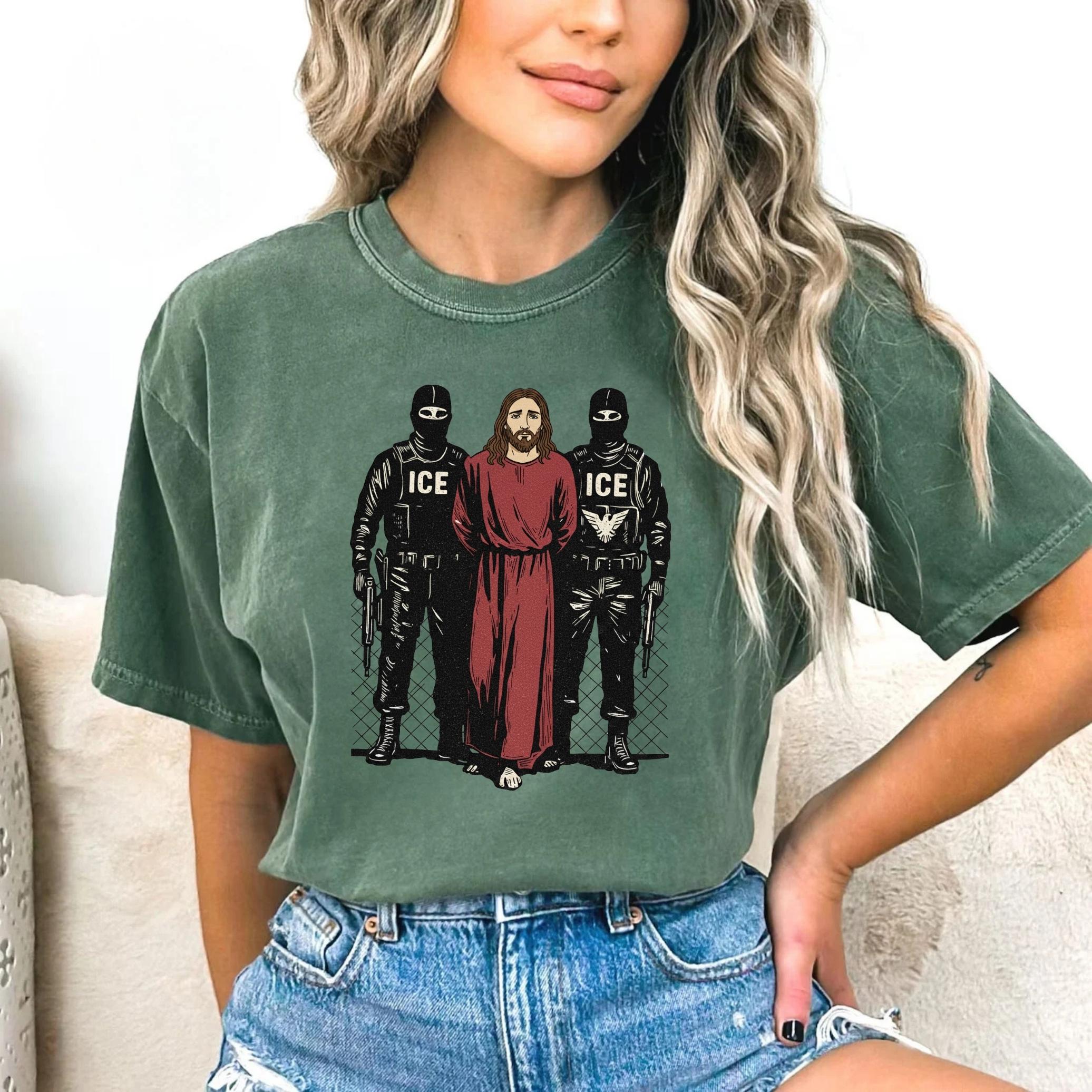 Jesus Arrested Parody Shirt – Faith-Based Human Rights Protest Graphic Tee