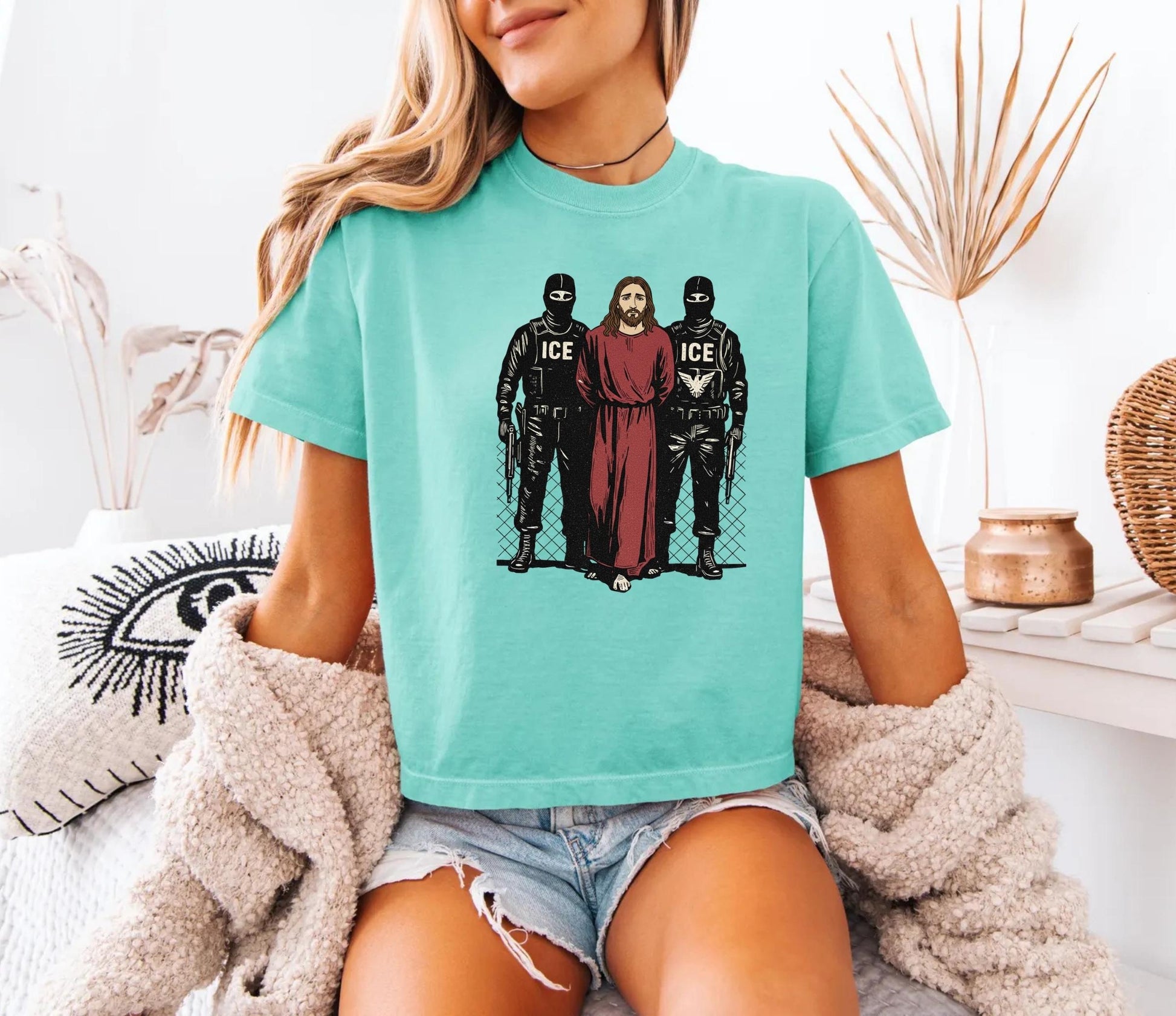 Jesus Arrested Parody Shirt – Faith-Based Human Rights Protest Graphic Tee