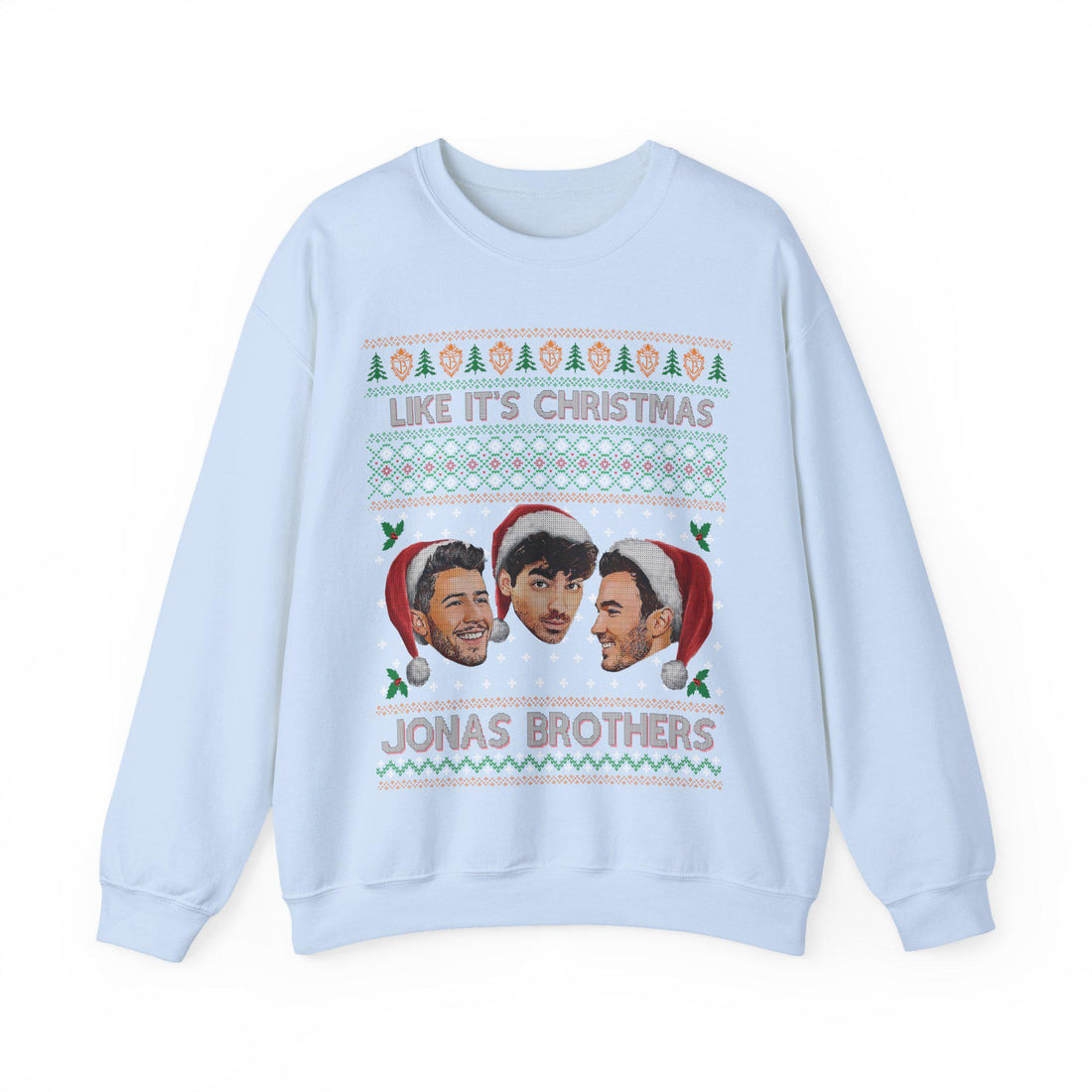 Jobros Christmas Sweatshirt – Ugly Christmas Sweater, Jonas Brothers–Inspired Holiday Concert Fan Shirt