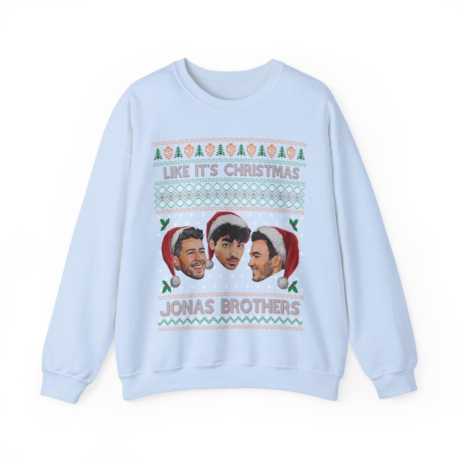 Jobros Christmas Sweatshirt – Ugly Christmas Sweater, Jonas Brothers–Inspired Holiday Concert Fan Shirt