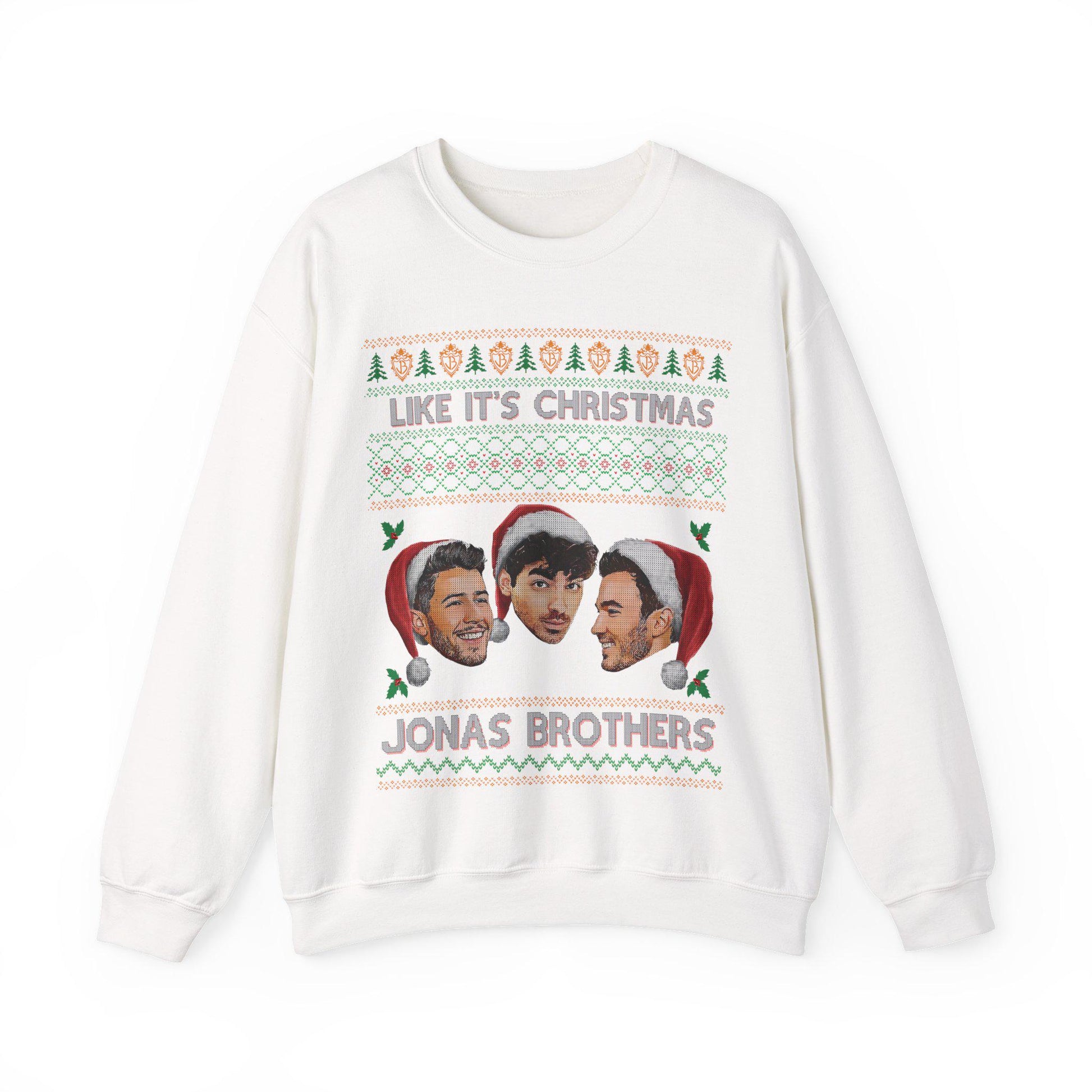 Jobros Christmas Sweatshirt – Ugly Christmas Sweater, Jonas Brothers–Inspired Holiday Concert Fan Shirt