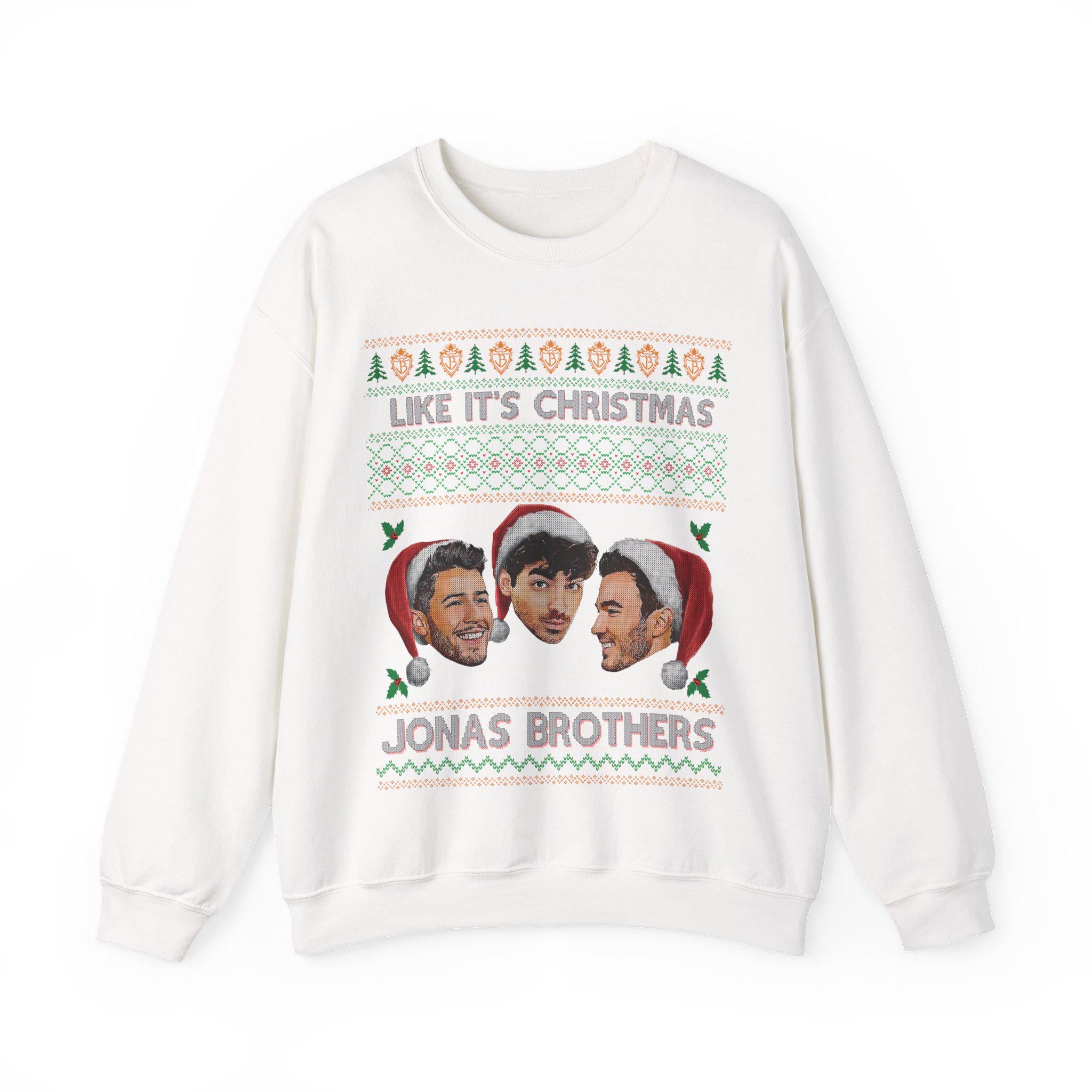 Jobros Christmas Sweatshirt – Ugly Christmas Sweater, Jonas Brothers–Inspired Holiday Concert Fan Shirt