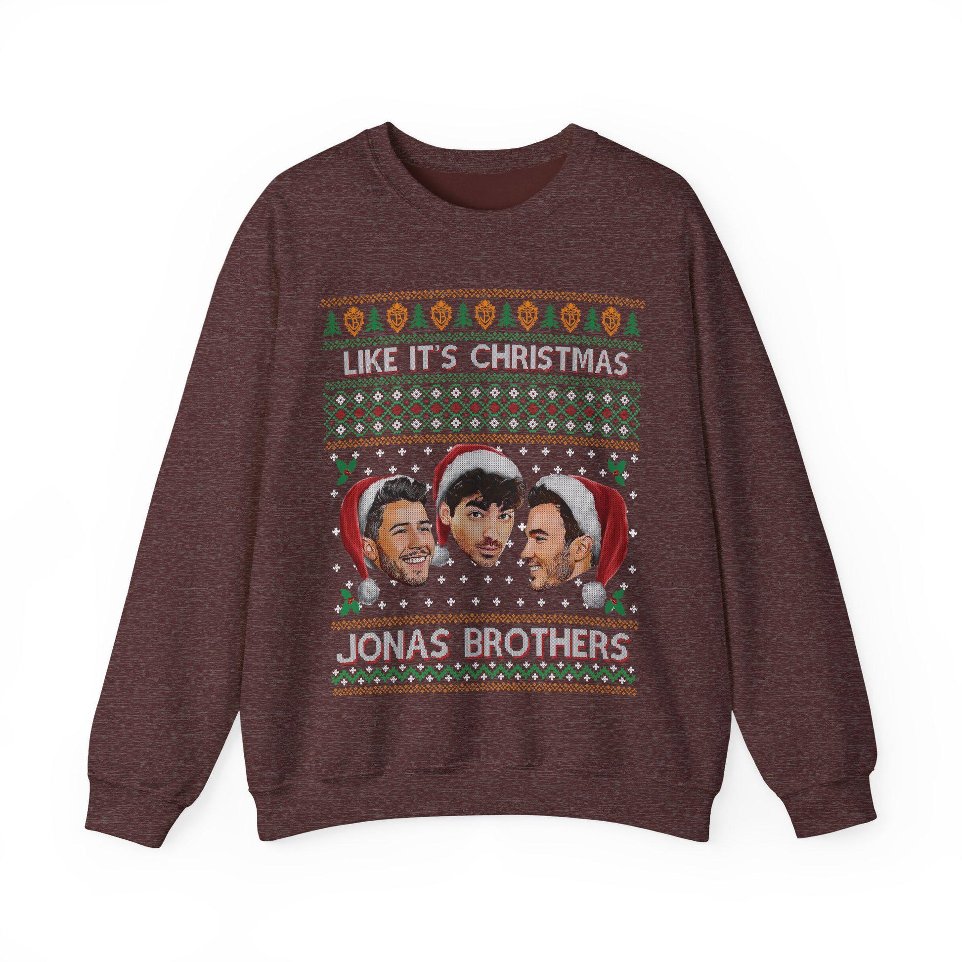 Jobros Christmas Sweatshirt – Ugly Christmas Sweater, Jonas Brothers–Inspired Holiday Concert Fan Shirt