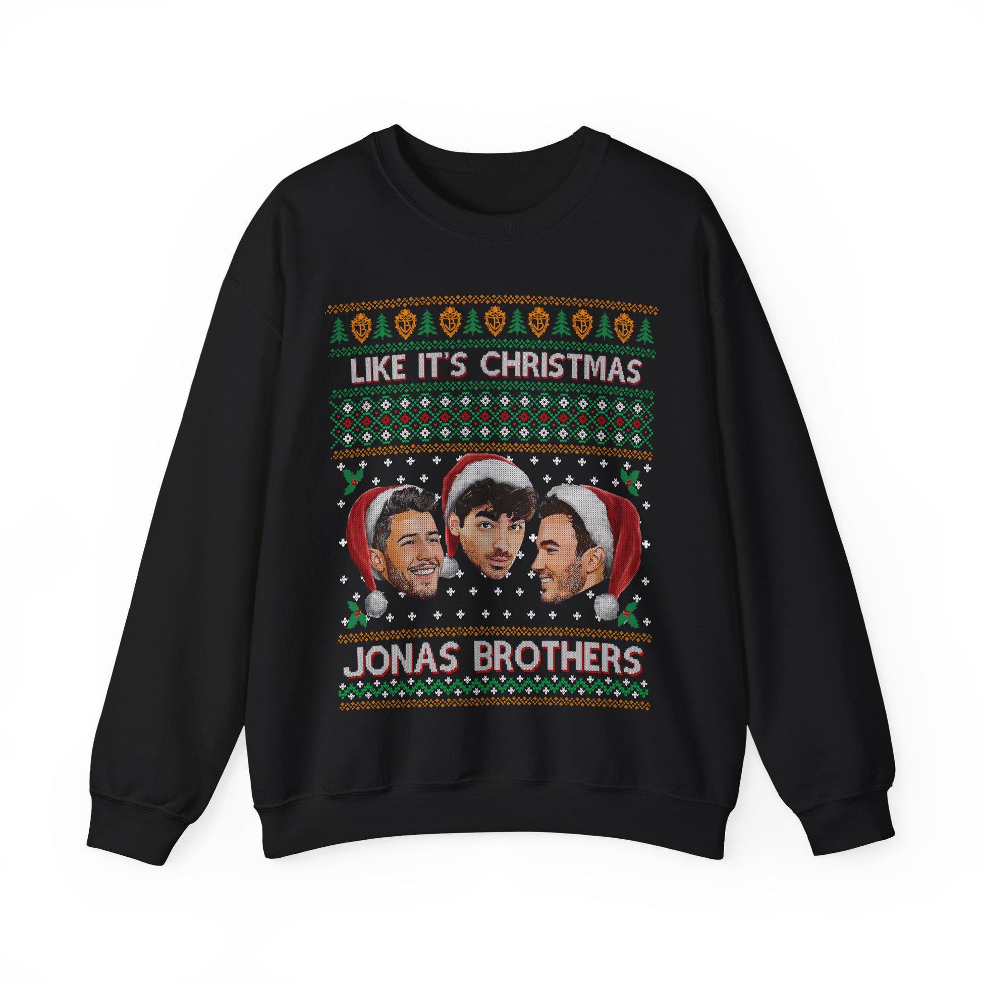 Jobros Christmas Sweatshirt – Ugly Christmas Sweater, Jonas Brothers–Inspired Holiday Concert Fan Shirt