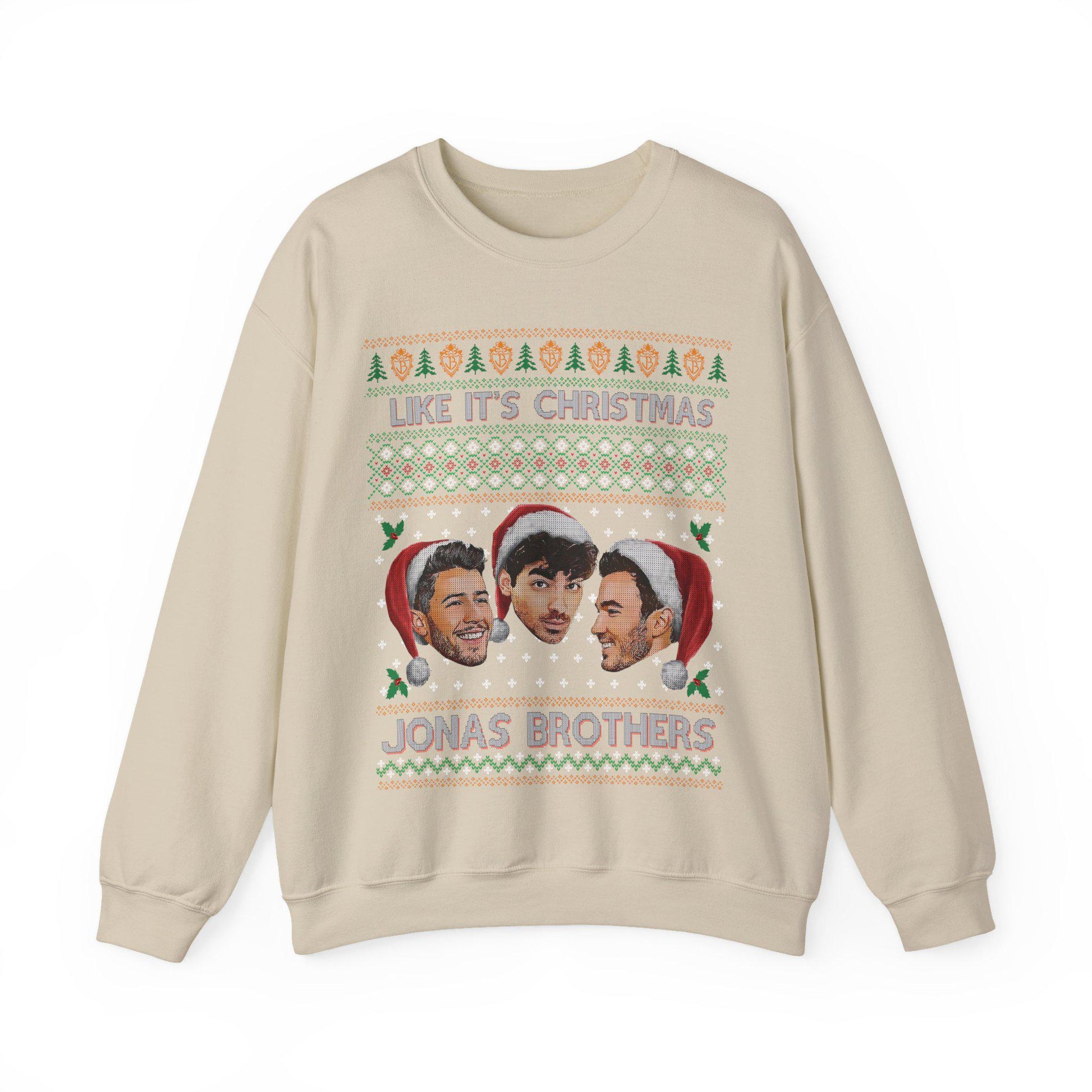 Jobros Christmas Sweatshirt – Ugly Christmas Sweater, Jonas Brothers–Inspired Holiday Concert Fan Shirt