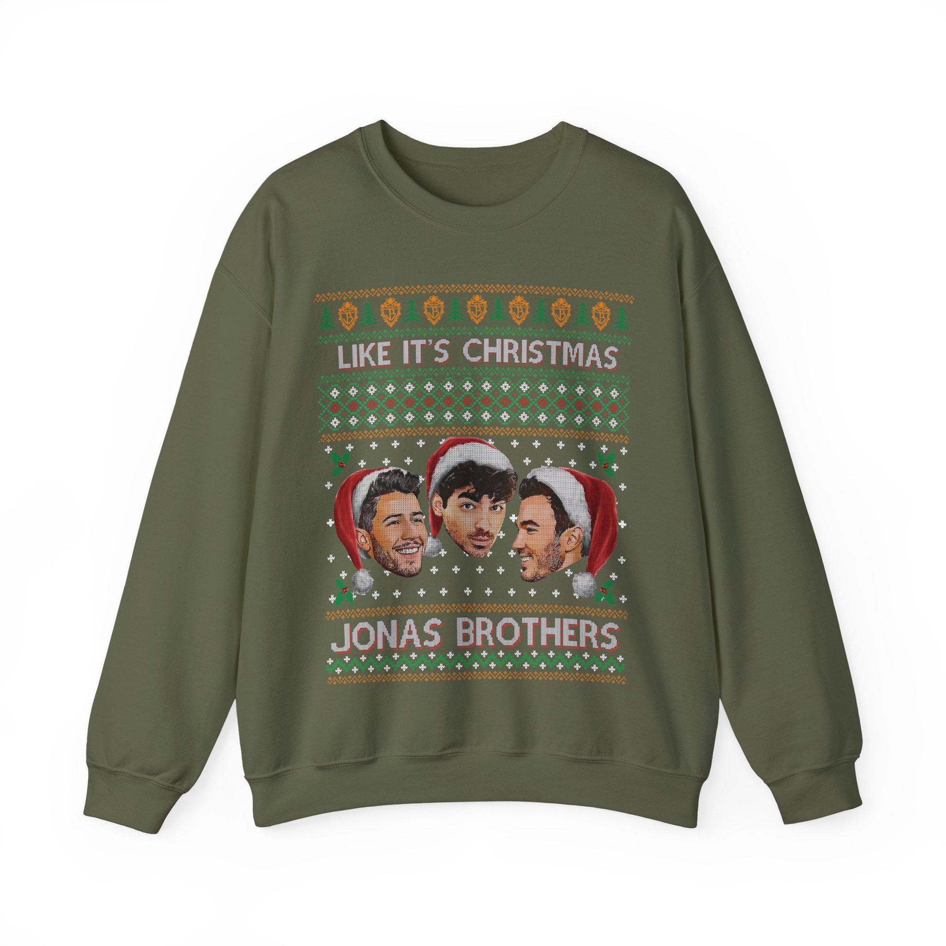 Jobros Christmas Sweatshirt – Ugly Christmas Sweater, Jonas Brothers–Inspired Holiday Concert Fan Shirt