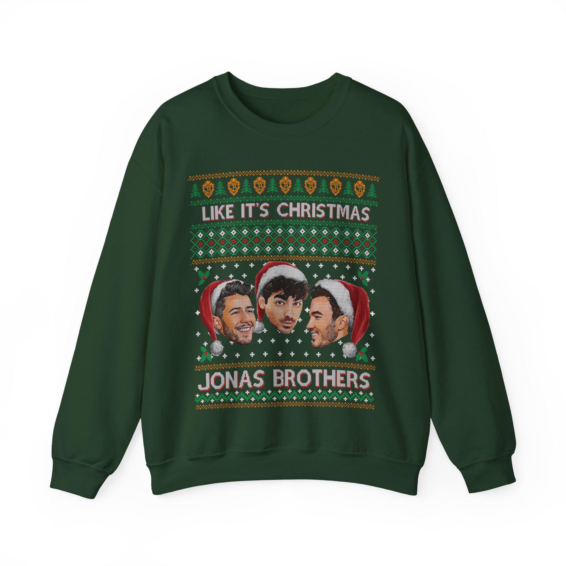 Jobros Christmas Sweatshirt – Ugly Christmas Sweater, Jonas Brothers–Inspired Holiday Concert Fan Shirt