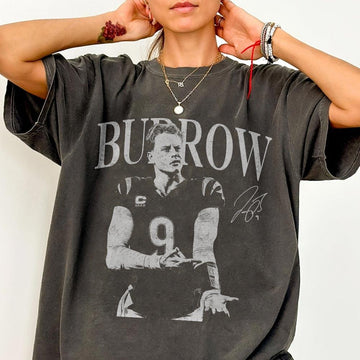 Joe Burrow Inspired Vintage Shirt – Retro Rap Style Game Day Tee