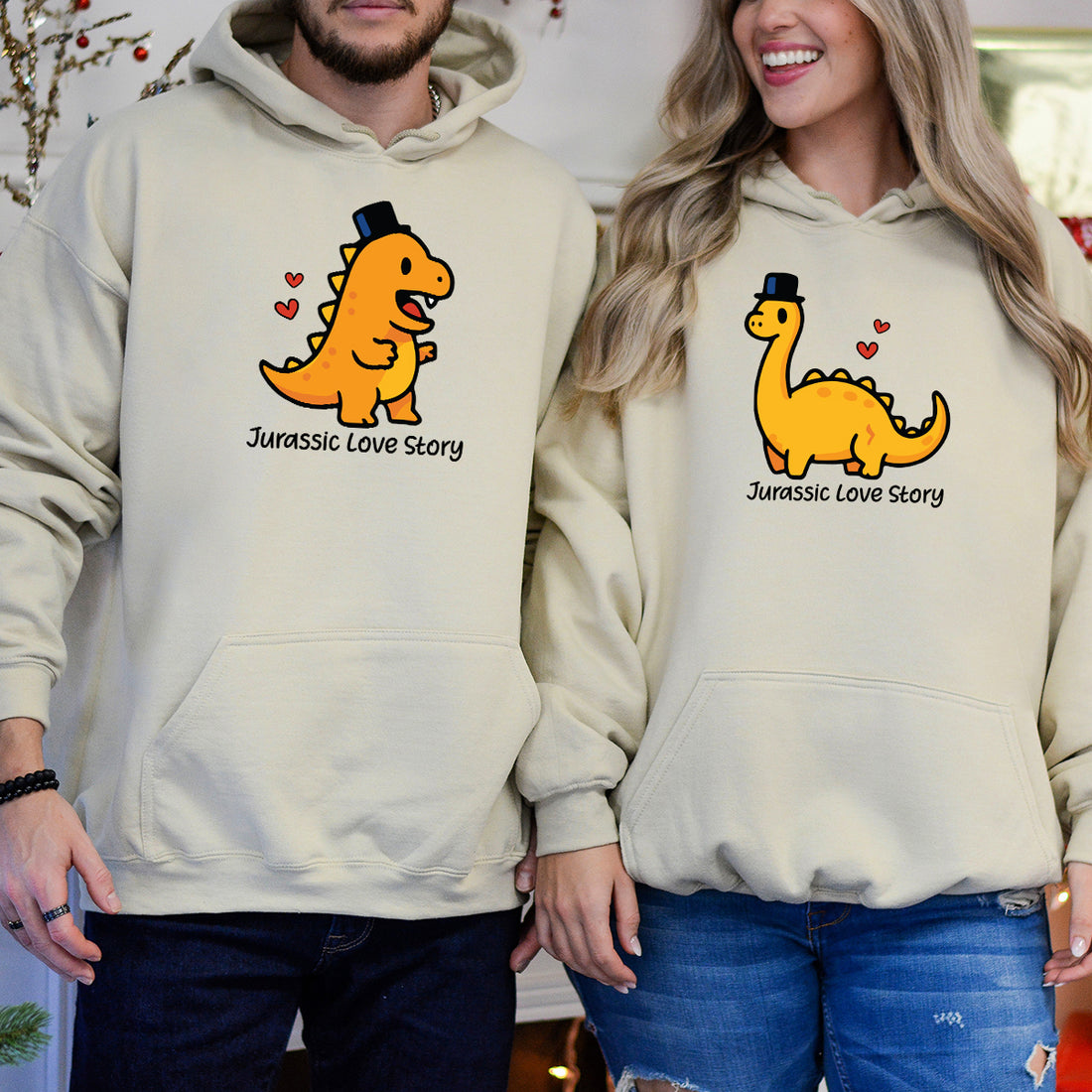 Jurassic Love Matching Hoodies For Couples