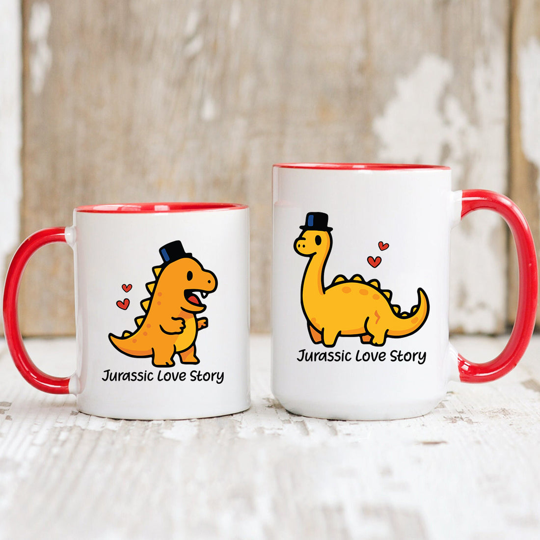 Jurassic Love Matching Mugs For Couples