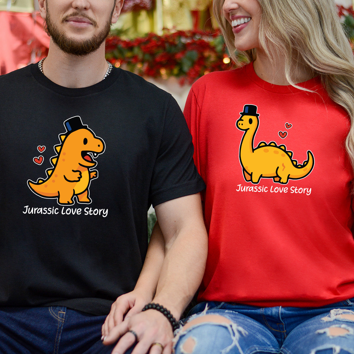 Jurassic Love Matching T-Shirts For Couples