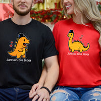 Jurassic Love Matching T-Shirts For Couples