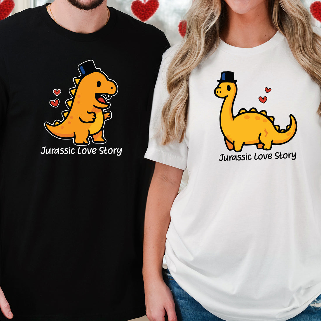 Jurassic Love Matching T-Shirts For Couples