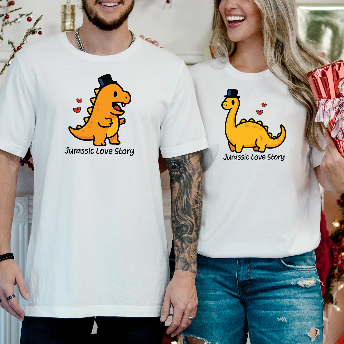 Jurassic Love Matching T-Shirts For Couples